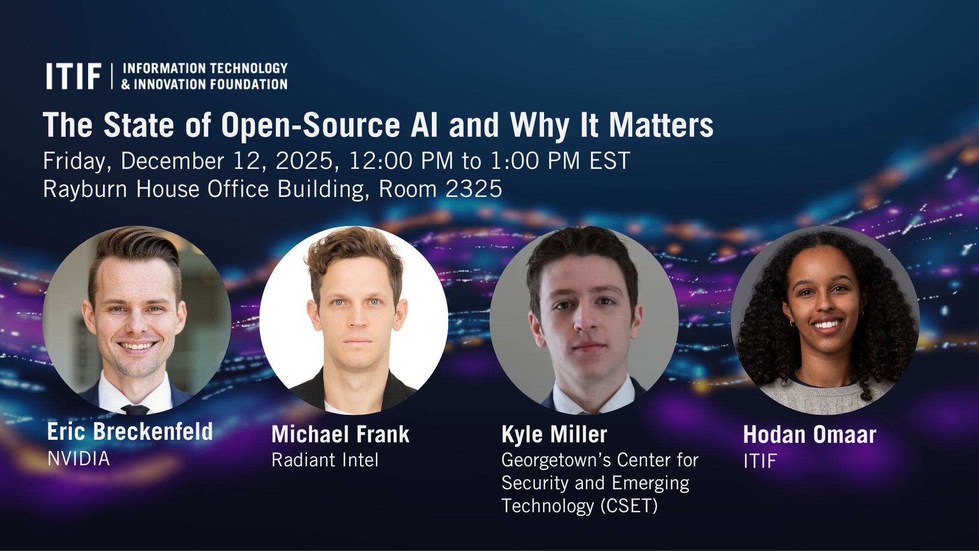 Kyle Miller participating in an Information Technology & Innovation Foundation panel on open-source AI