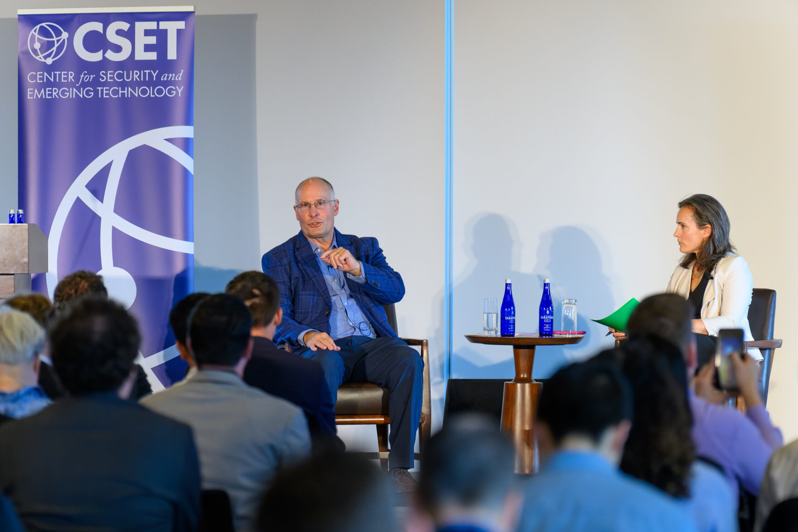 Congressman John Moolenaar with Emmy Probasco at CSET’s China’s AI Leap conference