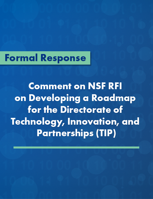 Comment on NSF RFI on Developing a Roadmap for the Directorate of Technology, Innovation, and Partnerships (TIP)