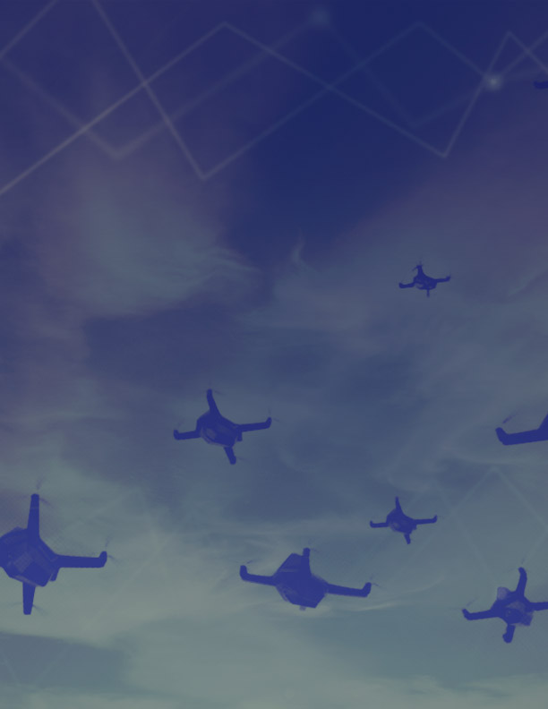 Image of drones with a blue overlay