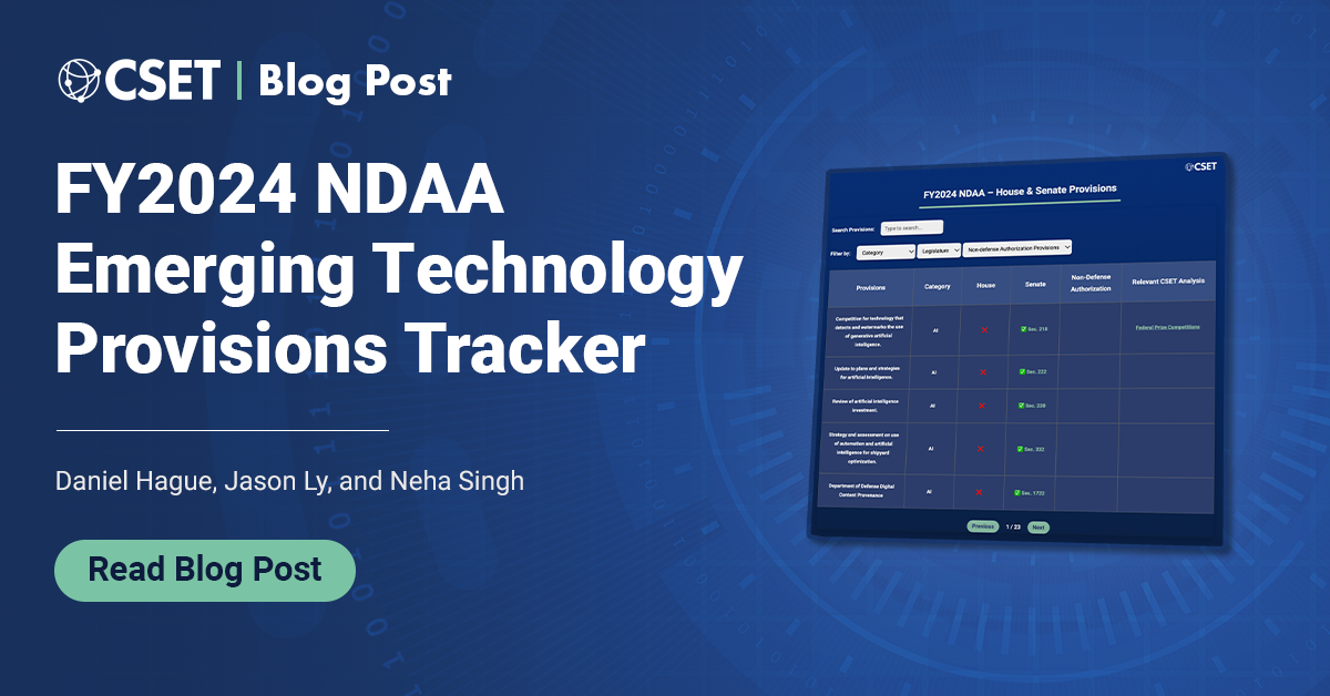 FY2024 NDAA Emerging Technology Provisions Tracker Center for