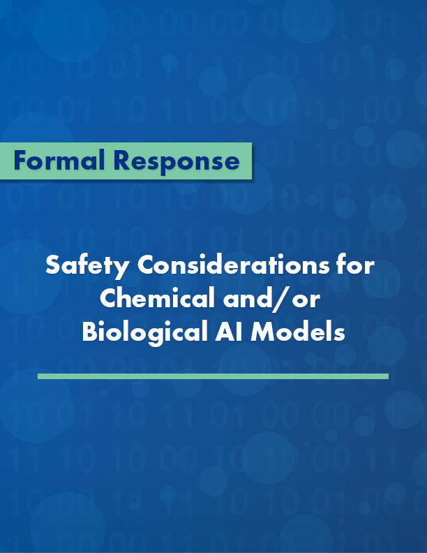 Safety Considerations for Chemical and/or Biological AI Models