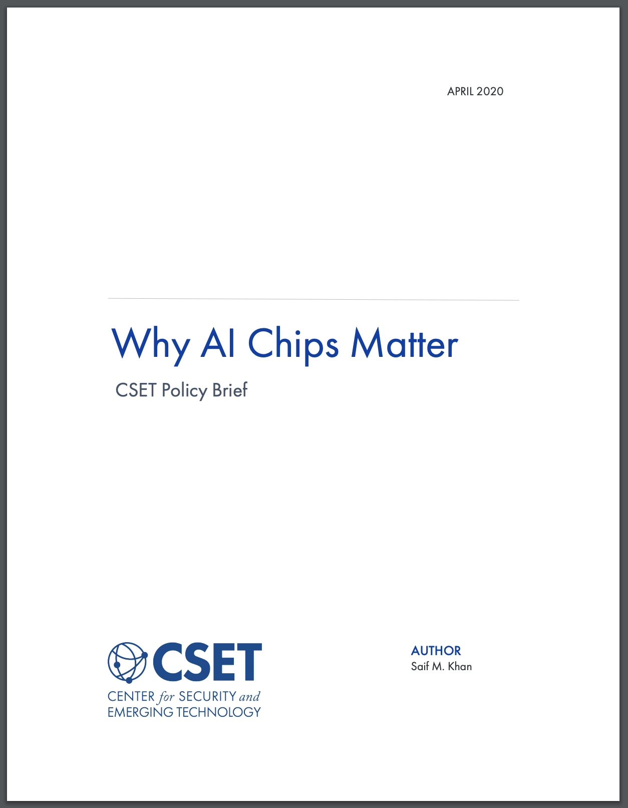 Why AI Chips Matter Report Cover