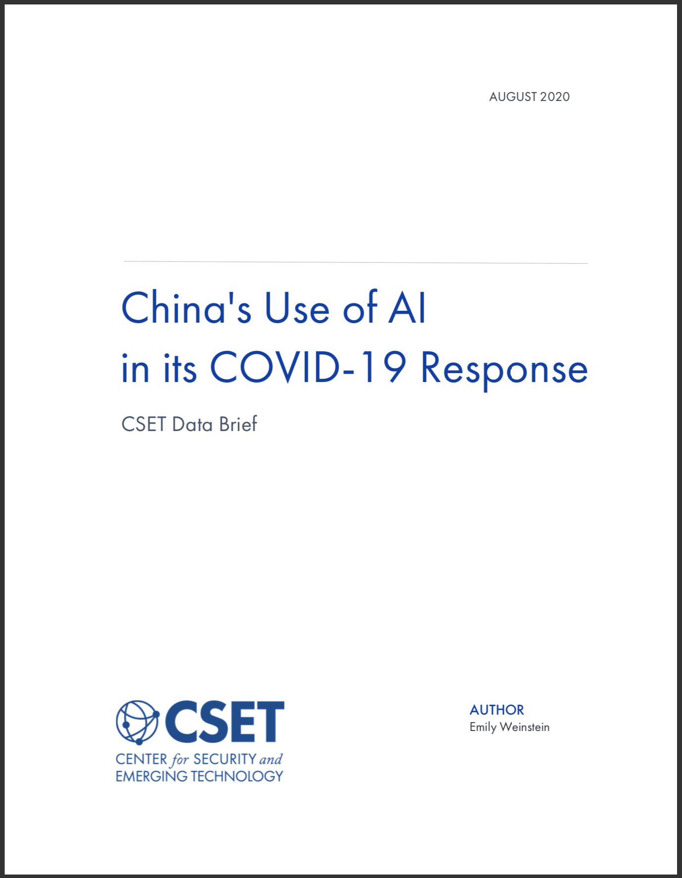 China's Use of AI Report Cover