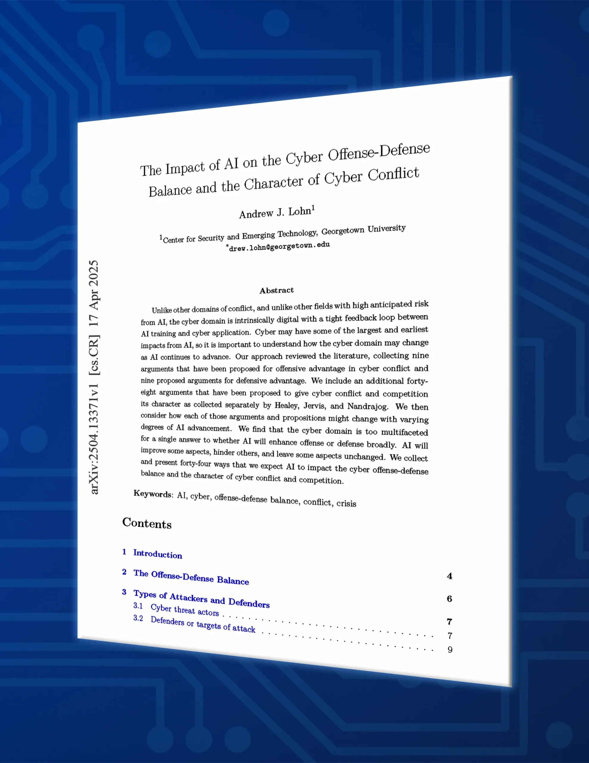 The Impact of AI on the Cyber Offense-Defense Balance and the Character of Cyber Conflict