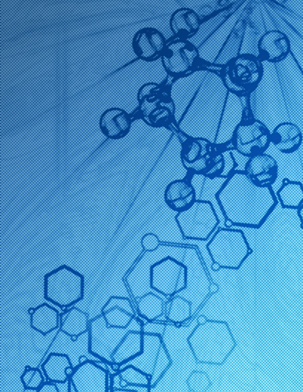 Image of an outline of a molecule with a light blue overlay
